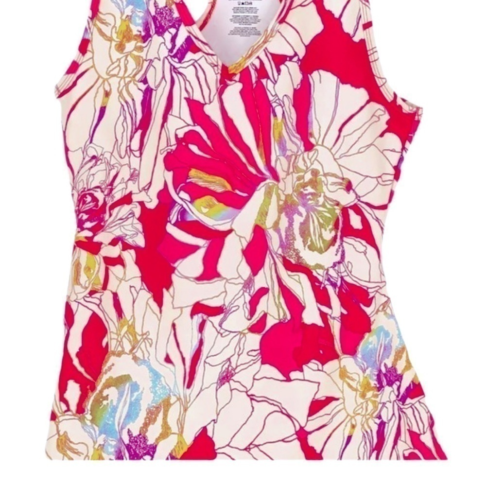 NWT Natori Josie Solstice Floral Poppy Tennis Dress Back-Cutout Pink Poppy - Picture 7 of 12